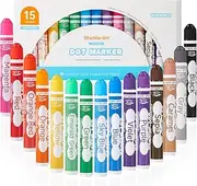 Shuttle Art Dot Markers Set, 15 Colours Washable Dot Markers for Toddlers, Non Toxic Water-Based Bingo Dabbers Supplies for Children Preschool Learning