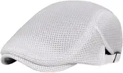 [kowaku] Men's Mesh Flat Cap Cabbie Hat Painter Hat Breathable Summer Hat for Outdoor Traveling