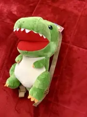 Yuruyuru Saurus Green Dinosaur T-Rex Plush Backpack 14" Adjustable Straps NWT