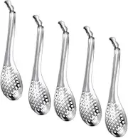 Homoyoyo Practical 5pcs Stainless Steel Colanders Food Strainer Ladle Spoon for Home Serving Utensils Set
