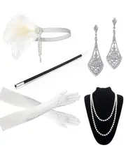 Minimalist Flapper Gatsby 1920s Accessory Set