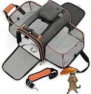 CULOTOL Cat Travel Bag Dog Carrier Pet Carrier for Cats and Puppies (Up to 25lbs),Airline Approved Cat Carrier, 2 Sides Expandable and Soft-Sided Dog Carrier,Large Sherpa Pad and Foldable pet Carrier