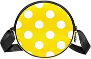 [FVQL] Round Crossbody Bag Purse Messenger Bag Shoulder Bag, Dots pattern