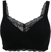 [ANMUR] Full Coverage Mastectomy Bras for Women Sexy Lace Silicone Breast Prosthesis Pocket Bra Post Op Tube Top Bra (Color : Black, Size : 75/34B)