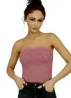 Free People Honeycomb Textured Mauve Tube Top Size XS/S X-Small / Small NEW