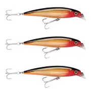 3x Rapala 14cm Saltwater X Rap Jerkbait Fishing Lures - Gold