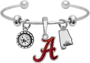 Sports Accessory Store Alabama Crimson Tide Home Sweet Home Silver Crystal Cuff Bracelet Jewelry UA