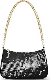 [RPLIFE] Music Notes Black Cute Clutch Purses for Women, Purse Trendy, Music Notes Black, One Size