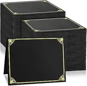 Oleitodh 150 Pcs Certificate Holders Bulk, Black Diploma Covers Gold Foil Border, Document Covers for Letter Size 8.5x11 Award Certificates, Cardstock, Document Papers, Graduation