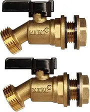 RAINPAL RBS005 Brass Rain Barrel Spigot (LF Compliant, Quarter Turn Ball Valve, for Open Top Barrel) (2)