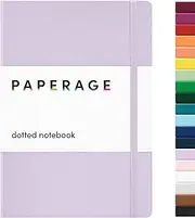 PAPERAGE Dotted Journal Notebook, (Lavender), 160 Pages, Medium 5.7 inches x 8 inches - 100 GSM Thick Paper, Hardcover