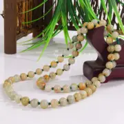Myanmar Jade Buddha Bead Necklace Women's Yellow Jade Tricolor Jade Beads Beads