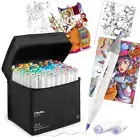 Ohuhu Brush/Fine Type 80 Colors Pastel Marker Pen Honolulu B Series NEW