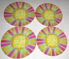 Melamine-Ware Tidbit Candy Side Plates 6" HELLO SUNSHINE Set of 4