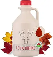 Pure Canadian Maple Syrup by Escuminac Maple farm. Family Size Format. (33 fl oz) 1L. Canada Grade A, Medium Taste, Great Harvest. 100% Organic, Single Origin, Bottled by the maker.