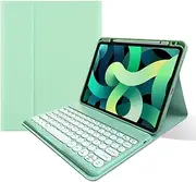 kaitesi Keyboard Case for iPad Air 11 inch M2/ iPad Air 5th 4th Generation 10.9" - iPad Pro 11 inch 4th 2nd/3rd Generation Detachable Keyboard Case Round Key (Mint Green)