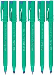 [Pentel] Blue R50 Rollerball Pen Fine 0.8mm Padded Tip 0.4mm Line 77% Recycled (Pack of 6)