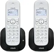 VTech CS1551 DECT Cordless Phone with Answering Machine and Call Block, 2 Handsets, Intercom, Landline House Phones, White, Caller ID/Call Waiting, Redial, Handsfree, Illuminated Display and Keypad