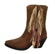 Dingo Fringe Benefits Brown 7.5 Women's Cowboy Boots