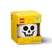 NEW LEGO Skeleton Small Storage Head Skull Container Halloween Candy Bowl 6x7.5"