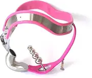 SAHOOSAFETY Chastity Belt Metal With Anal Plug Chastity Cage 3 Colors Sm Bondage Chastity Pants Chastity Cage Strap Sex Toys For Couples for Men and Women(Pink,60cm/70cm)