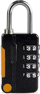 JZS Small Combination Lock 3 Digit Code Padlock for Luggage Suitcases Backpacks and Lockers Weather Resistant,2PCS Black