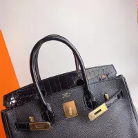 在飛比找Yahoo!奇摩拍賣優惠-C刻Hermes birkin 30 Touch亮面鱷魚皮T