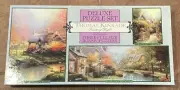 NEW Thomas Kinkade Ceaco Deluxe Puzzle Set 3 Jigsaw Puzzles 100 550 700 Pieces