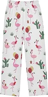 [ZZXXB] Christmas Flamingo Balloon Boys Long Pants Soft Trousers Elastic Waist Kids Lounge Bottoms with Pockets S-XL