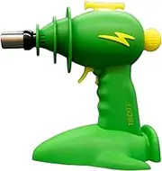 Lightyear Torch, Refillable Lighter with Adjustable Flame Intensity Knob, Stainless Steel Tip, Safety Lock and Spaceship Stand (Green)