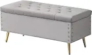 Folding Storage Flannel Shoe Changing Stool Rectangular Storage Box Bedroom Living Room Decorations 100x45x45cm Ottomans (Color : Yellow) (Huise)