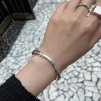 在飛比找Yahoo!奇摩拍賣優惠-實心弧線手鐲 韓國925純銀手鍊 小眾個性銀手環 百搭銀飾 