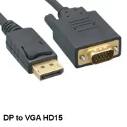 10 feet DisplayPort 1.2 Male to VGA HD15 Male Cable for Monitor Projector TV