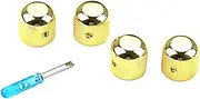 QUMIIRITY Gold Finish Guitar Knobs 4 Pcs Volume Tone Control Knobs Easy Installation Anti-Slip Design for Professional Use