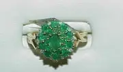 14k 2.00Ct Emerald Diamond Cluster Ballerina Ring Yellow Gold New 1300.00 Sz8.25