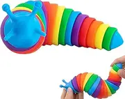 Zayin Fidget Slug Articulated Fidget Toy,Realistic Slug Insects Fidget Toy,Fun Crawling Sensory Toy Can Be Twisted Casually Pleasant Decompression Suitable Release Stress- (Color)