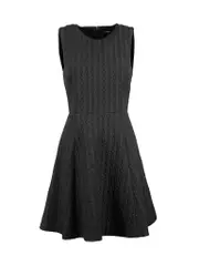 Black Textured Sleeveless Dress
