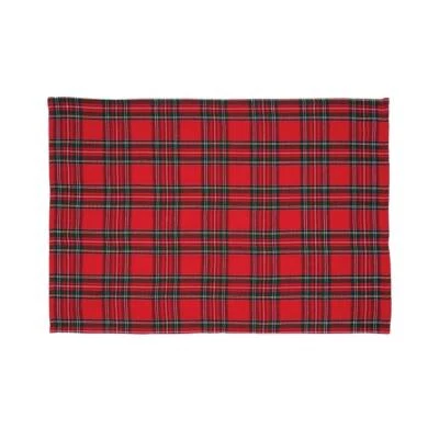 C & F Quilted Red Arlington Tartan Plaid Christmas Rectangle Placemat-Set of 6