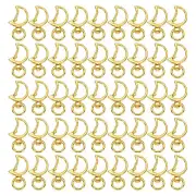 Swivel Lobster Clasps, 50 Pcs Moon Shape Metal Swivel Clasps Hooks, Gold Tone