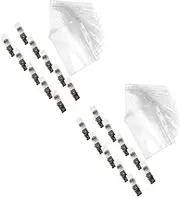 KALLORY 2sets Record Sleeves Id Card Holders Drop-Proof Portable for Teachers Students Bus Name Cards 20pcs*2