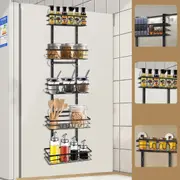 5-tier Bath Over Door Hanging Shower Caddy Adjustable Basket Holder Black