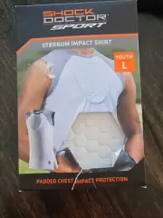 Shock Doctor Compression Sternum Chest Guard Shirt Boys Large (12-14'' Neck)