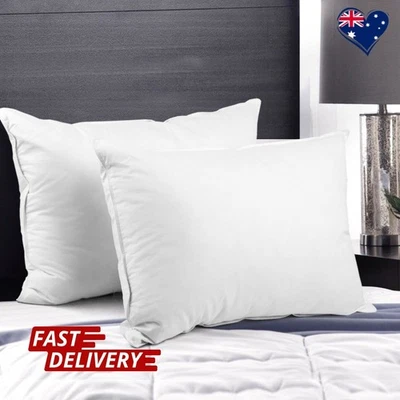 Giselle Bedding Goose Feather Down Pillow Twin Pack Soft Sleep AU Stock