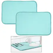 2 X Large Microfiber Dish Drying Mat Absorbent Kitchen Stemware Non Slip 18"x24"