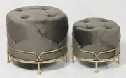Premium charcoal ottoman sets with gold metal frame in 2pieces