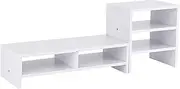 Computer Monitor Riser Stand with 3 Tier Shelf Durable Density Board Ergonomic Space Saving Storage Organizer for Desktop Home Office (Density board)