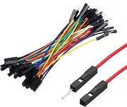 uxcell Male to Female 1Pin Breadboard Jumper Wire 2.54mm Pitch Ribbon Cable 10cm Long Electronics Breadboard Ribbon Cables for Breadboard Electronic Projects Pack of 40