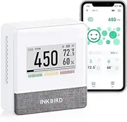 INKBIRD Portable CO2 Detector with Bluetooth, Smart Indoor Air Quality Monitor, can detects CO2, Temperature, Humidity, etc., Electronic Ink Display & 4 Years Battery Life, for Home, Office, motorhome