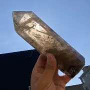 1.27kg Natural Smoky Quartz Obelisk Quartz Cystal Point Wand Tower