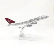 for Virgin Atlantic Alloy Boeing 747 Airplane Model Toys Decoration Collection Gifts 1/400 Scale 16cm